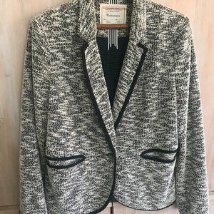 Anthropologie Cartonnier Piped Tweed Jacket